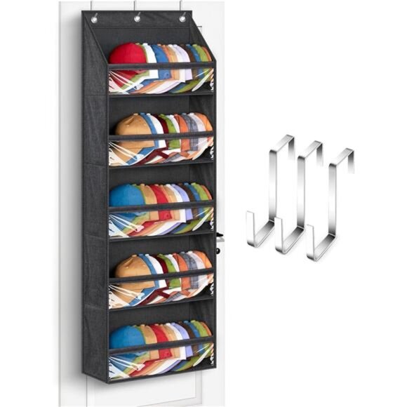 Over Door Hat Racks for Baseball Caps, Clear Deep Pockets Hat - Picture 1 of 7